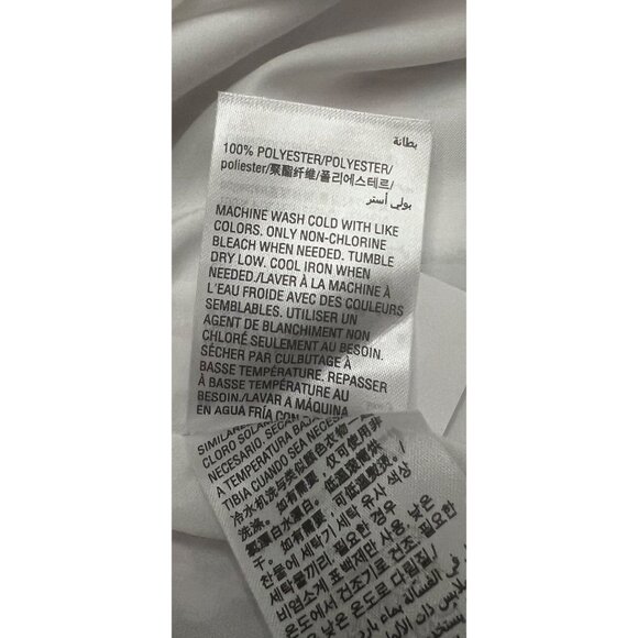 INC Floral International Concepts Cold Shoulder Blouse Sheer Long Sleeves Medium - Picture 15 of 15